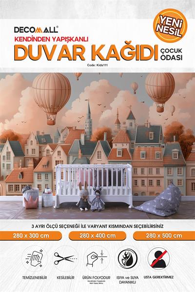 kids111 Yeni Nesil Kendinden Yapışkanlı Çocuk Odası Duvar Kağıdı Duvar Posteri Yapışkanlı 