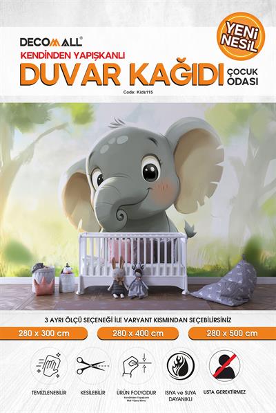 kids115 Yeni Nesil Kendinden Yapışkanlı Çocuk Odası Duvar Kağıdı Duvar Posteri Yapışkanlı 