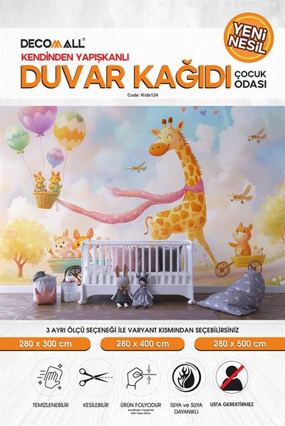 kids124 Yeni Nesil Kendinden Yapışkanlı Çocuk Odası Duvar Kağıdı Duvar Posteri Yapışkanlı 
