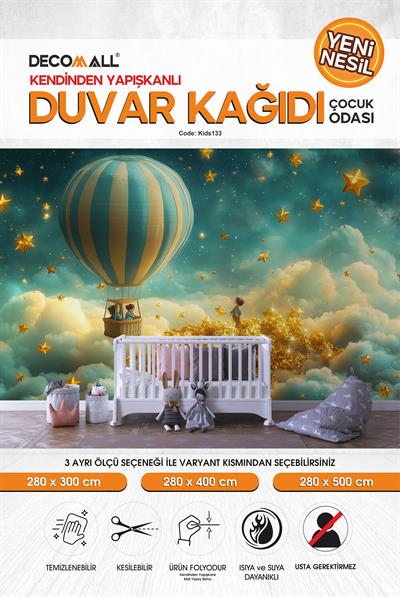 kids133 Yeni Nesil Kendinden Yapışkanlı Çocuk Odası Duvar Kağıdı Duvar Posteri Yapışkanlı 