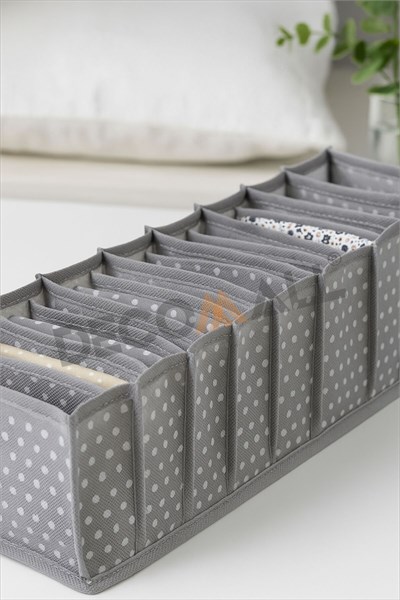 (M Beden) 1 Adet 11 Gözlü Gri Benekli Çekmece Içi Düzenleyici Organizer Çok Amaçlı 42 X 14 X 14 Cm