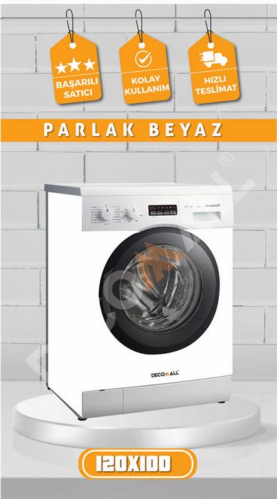MAT BEYAZ Buzdolabı Beyaz Eşya Zemin Dolap Fayans Kaplama Kendinden Yapışkanlı Folyo (200x100cm)