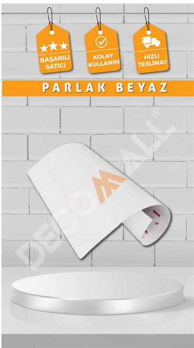 MAT BEYAZ MASA KAPLAMA - FAYANS - TEZGAH - ZEMİN KAPLAMA KENDİNDEN YAPIŞKANLI SUYA DAYANIKLI FOLYO