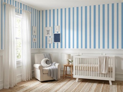(PP-148) Kemerli Çizgili Yarım Duvar Sticker – Bebek Çocuk Odası Kendinden Yapışkanlı Duvar Kaplama