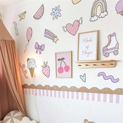 (PP-37) Bebek ve Çocuk Odası Duvar Stickerı | Kendinden Yapışkanlı Folyo Duvar Dekoru Sticker