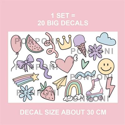 (PP-37) Bebek ve Çocuk Odası Duvar Stickerı | Kendinden Yapışkanlı Folyo Duvar Dekoru Sticker