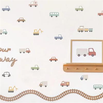 (PP-38) Bebek ve Çocuk Odası Duvar Araba Stickerı | Kendinden Yapışkanlı Folyo Duvar Dekoru Sticker