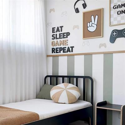 (PP-43) Çocuk ve Gamer Odası Ahşap Oyun Yazı Tablosu Duvar Dekoru – Gamer Temalı | 3 mm Kabartmalı