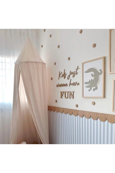 (PP-55) Bebek ve Çocuk Odası Ahşap Yuvarlak Duvar Dekoru – 3 mm Kabartmalı 30Adet