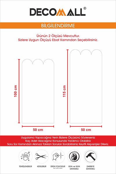 (PP)-74 Kemerli Çizgili Yarım Duvar Sticker – Bebek & Çocuk Odası Kendinden Yapışkanlı Duvar Dekoru