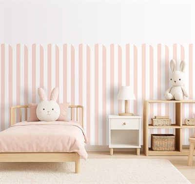 PP-82 Kemerli Çizgili Yarım Duvar Sticker – Bebek & Çocuk Odası Kendinden Yapışkanlı Duvar Dekoru