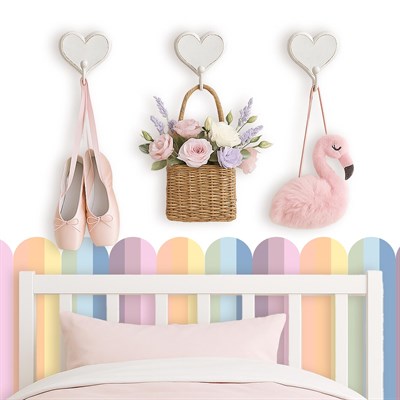 PP-83 Kemerli Çizgili Yarım Duvar Sticker – Bebek & Çocuk Odası Kendinden Yapışkanlı Duvar Dekoru