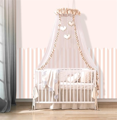 PP-85 Kemerli Çizgili Yarım Duvar Sticker – Bebek & Çocuk Odası Kendinden Yapışkanlı Duvar Dekoru