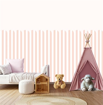 PP-85 Kemerli Çizgili Yarım Duvar Sticker – Bebek & Çocuk Odası Kendinden Yapışkanlı Duvar Dekoru