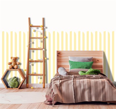 PP-87 Kemerli Çizgili Yarım Duvar Sticker – Bebek & Çocuk Odası Kendinden Yapışkanlı Duvar Dekoru