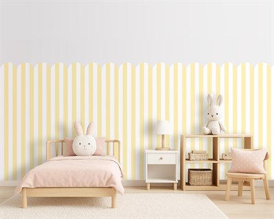 PP-87 Kemerli Çizgili Yarım Duvar Sticker – Bebek & Çocuk Odası Kendinden Yapışkanlı Duvar Dekoru