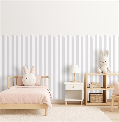 PP-89 Kemerli Çizgili Yarım Duvar Sticker – Bebek & Çocuk Odası Kendinden Yapışkanlı Duvar Dekoru