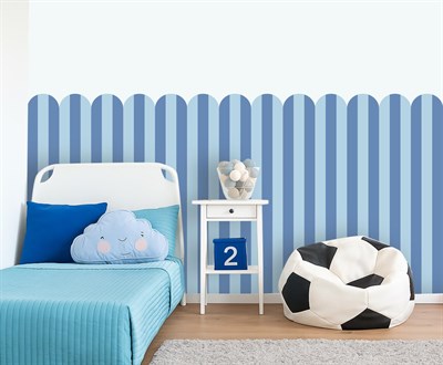 PP-90 Kemerli Çizgili Yarım Duvar Sticker – Bebek & Çocuk Odası Kendinden Yapışkanlı Duvar Dekoru