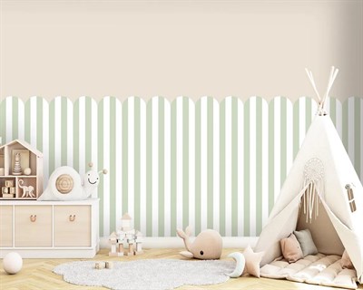 PP-91 Kemerli Çizgili Yarım Duvar Sticker – Bebek & Çocuk Odası Kendinden Yapışkanlı Duvar Dekoru