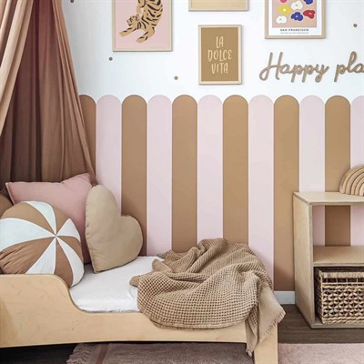PP-93 Kemerli Çizgili Yarım Duvar Sticker – Bebek & Çocuk Odası Kendinden Yapışkanlı Duvar Dekoru