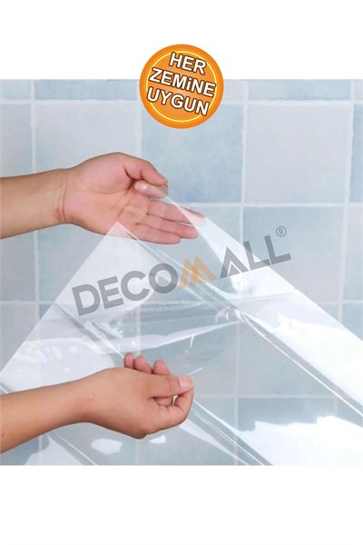 ŞEFFAF (50x100cm) Mutfak Tezgah Arası Koruma Folyosu Masa Koruma Folyosu DolapKoruma