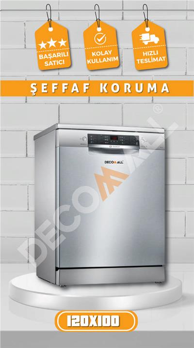 ŞEFFAF Buzdolabı Beyaz Eşya Zemin Dolap Fayans Kaplama Kendinden Yapışkanlı Folyo (200x100cm)