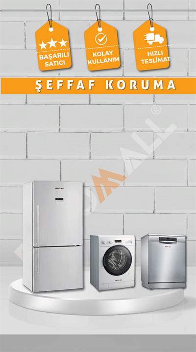 ŞEFFAF Buzdolabı Beyaz Eşya Zemin Dolap Fayans Kaplama Kendinden Yapışkanlı Folyo (200x100cm)