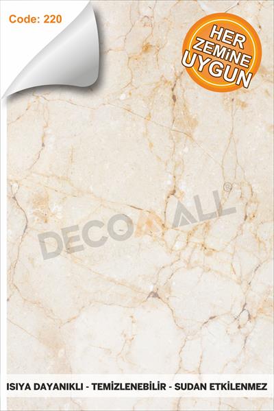 Suya Dayanıklı 50 x 100cm Mutfak Banyo Zemin Mermer Mobilya Fayans Yapışkanlı Folyo Kaplama CODE 220