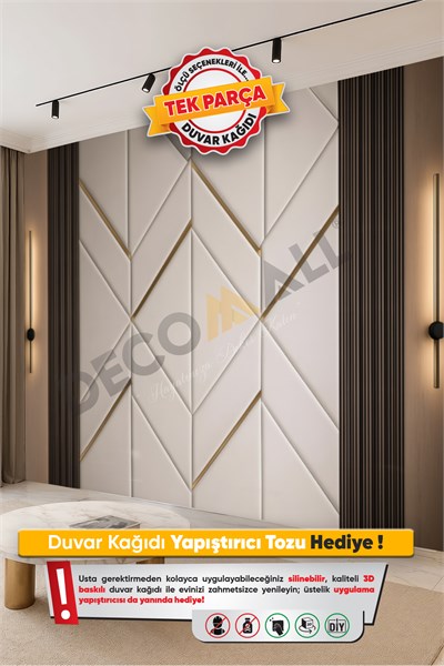 (TV-27) TV Arkası Duvar Kağıdı Tek Parça 3D Çita Mermer Görünümlü Salon Ofis Duvar Posteri