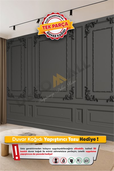 (TV-33) TV Arkası Duvar Kağıdı Tek Parça 3D Çita Mermer Görünümlü Salon Ofis Duvar Posteri