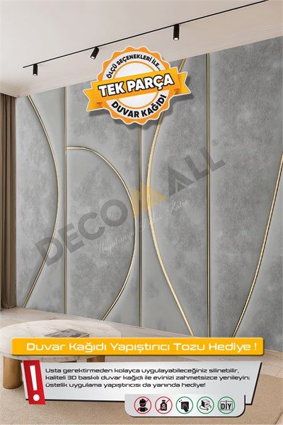 (TV-83) TV Arkası Duvar Kağıdı Tek Parça 3D Çita Mermer Görünümlü Salon Ofis Duvar Posteri