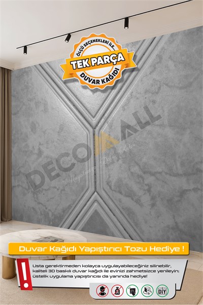(TV-88) TV Arkası Duvar Kağıdı Tek Parça 3D Çita Mermer Görünümlü Salon Ofis Duvar Posteri