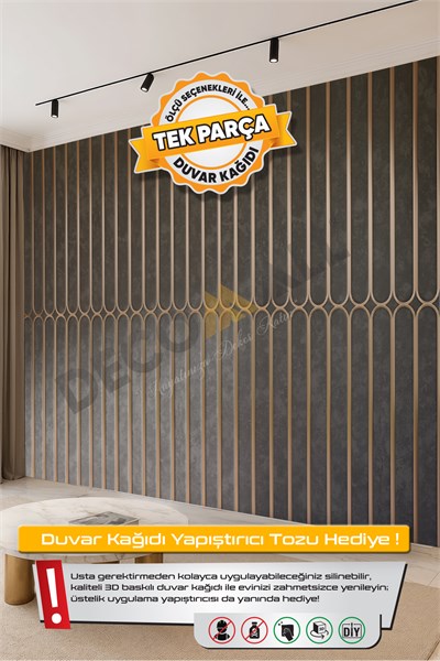 (TV-89) TV Arkası Duvar Kağıdı Tek Parça 3D Çita Mermer Görünümlü Salon Ofis Duvar Posteri