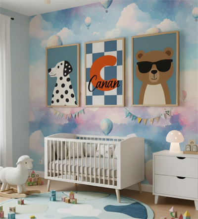 Yeni Nesil Kendinden Yapışkanlı Çocuk Odası Duvar Kağıdı Duvar Posteri Yapışkanlı kids 141