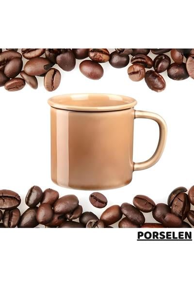 Milena Life Porselen Kupa Bardak - Kahverengi - 250 ml