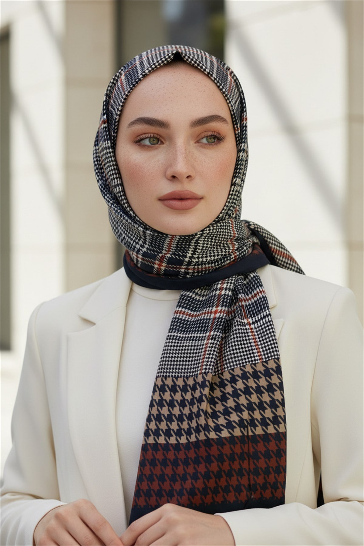 KREP EKOSELİ KAZAYAK DESENLİ BORDO RENKLİ 75X195 KIRIŞMAZ ŞAL