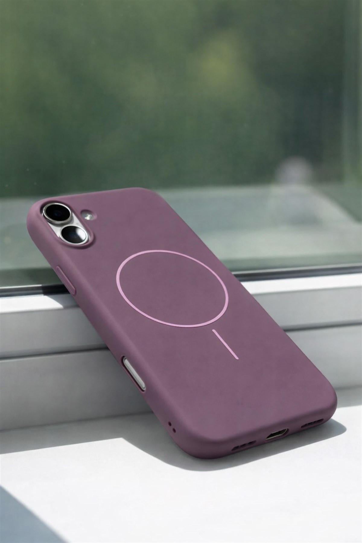 iPhone 17 Uyumlu İçi Kadife Magsafe Wireless Şarz Özellikli Gül Kurusu Renkli Telefon Kılıfı