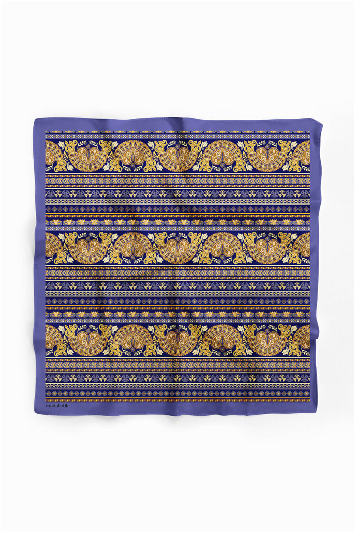 Z71 Kadın Sarı  Sax Şeritler Ve Kalpler  Desenli 50x50 Bandana HYL DG0634-22