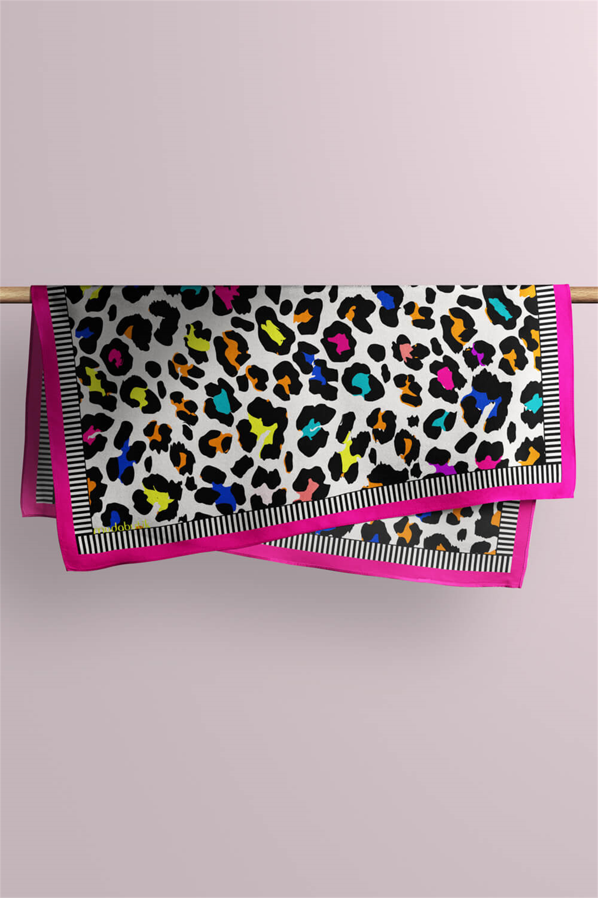 B42 Modabutik Renkli Leopar Desenli Bandana