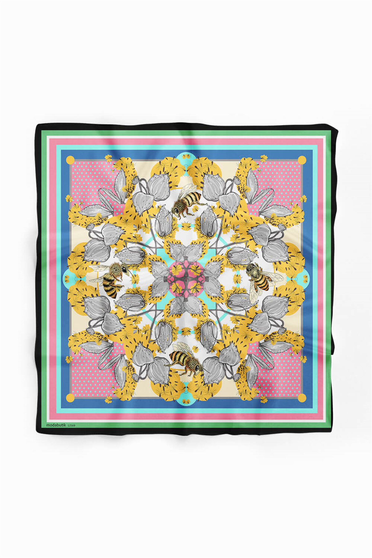 F55 ABSTRACT FLORAL BANDANA