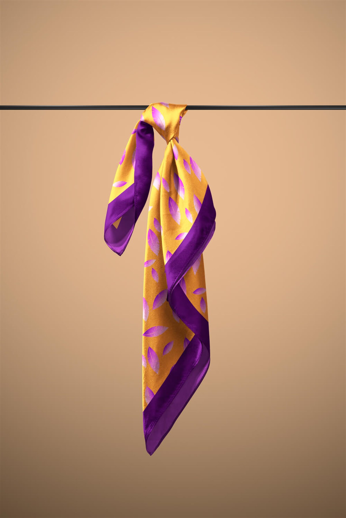 Violla Z39 Kadın Sarı Feathers Desenli 50x50 Bandana HYL DG0696-22