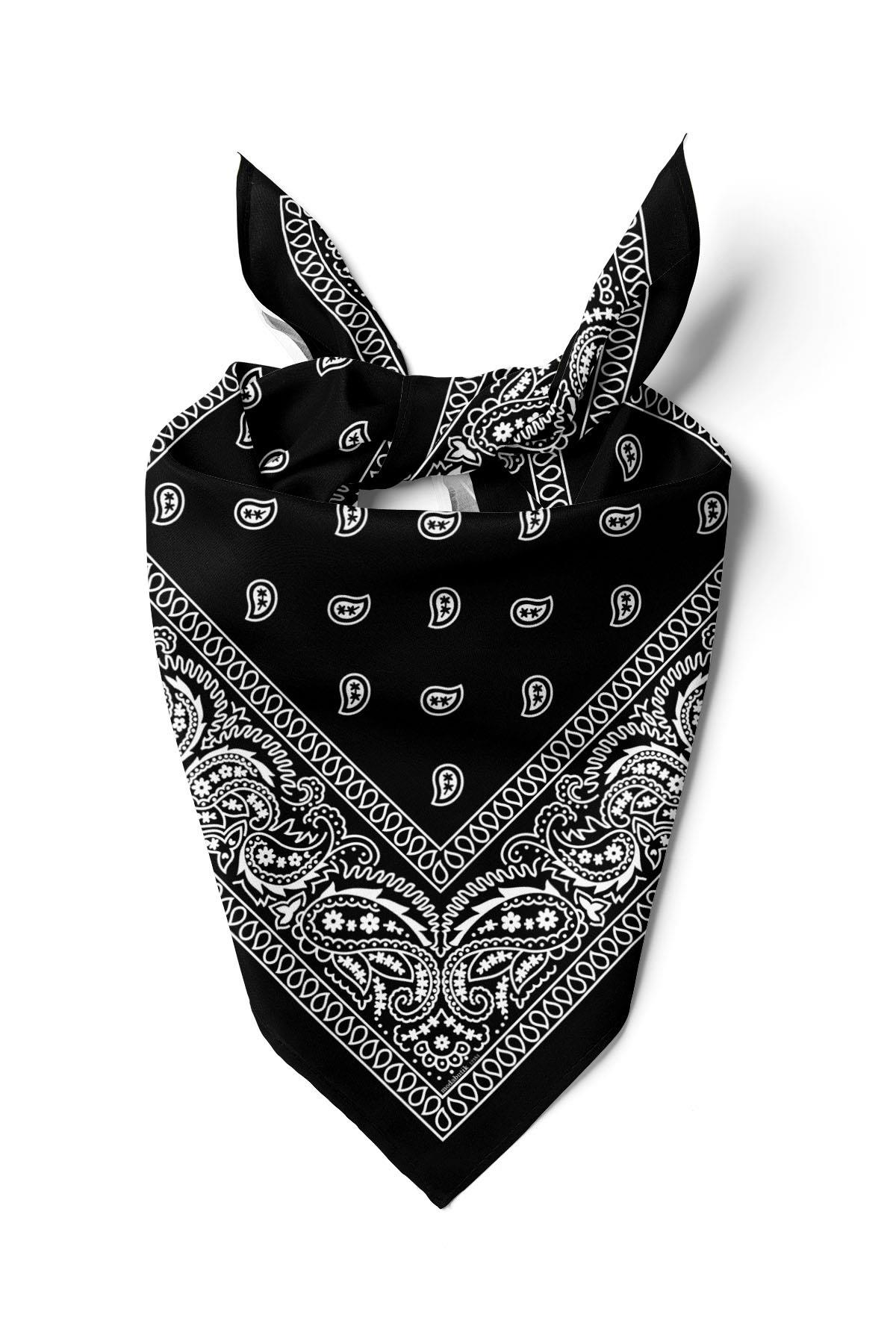 B69 BLACK ŞALLI BANDANA DG12184