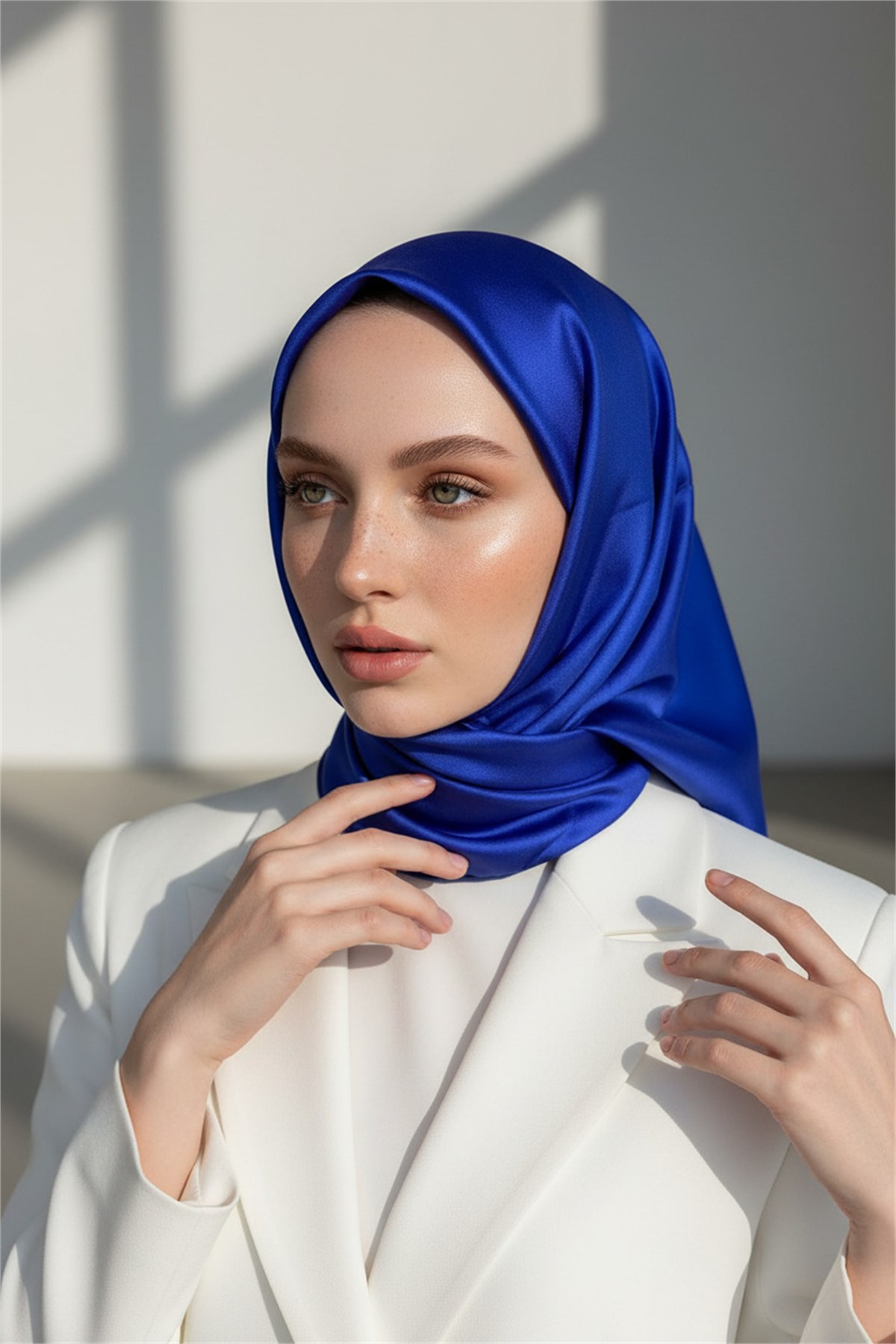 %100 Saf İpek Twill Eşarp 90x90 – Düz Renk, Kaymayan Tok Dokulu, El Dikişli