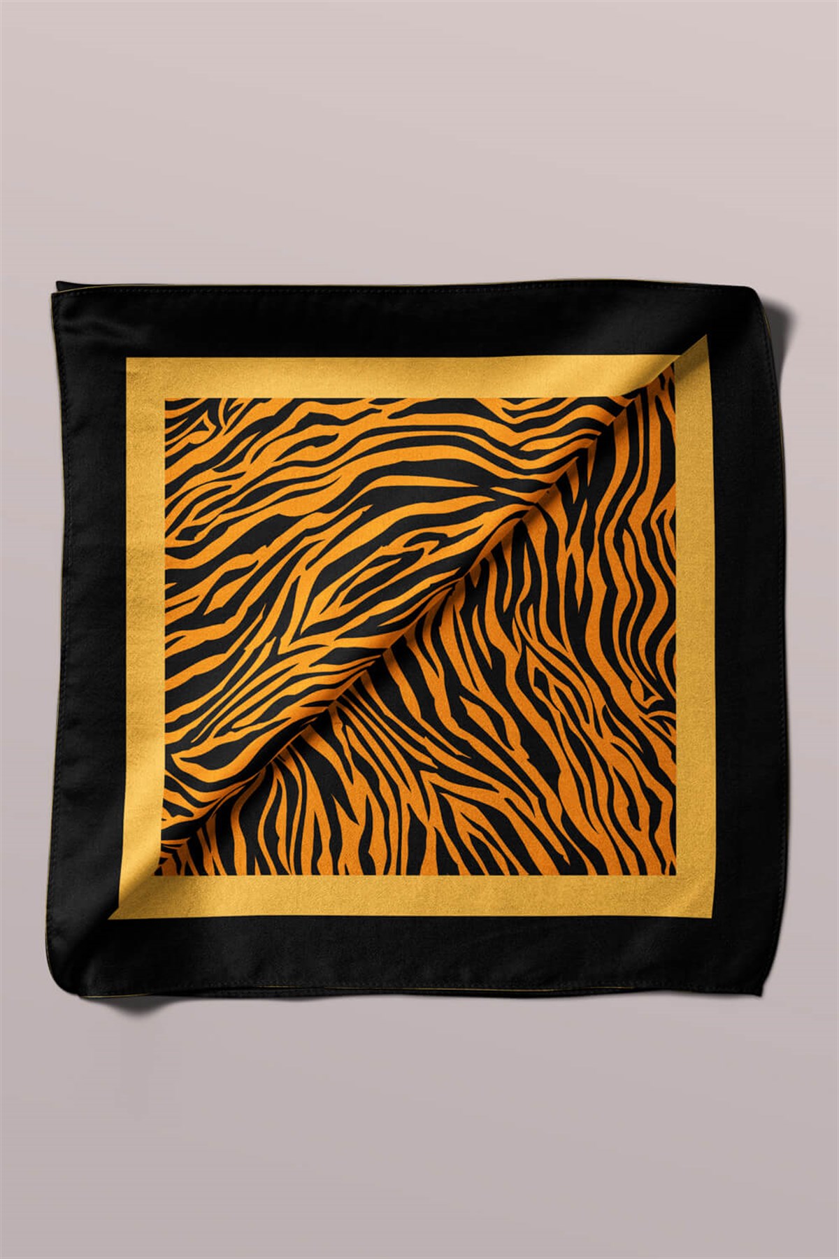 Violla G58 Kadın Turuncu Tiger Desenli 55x55 Bandana HYL DG0710-22