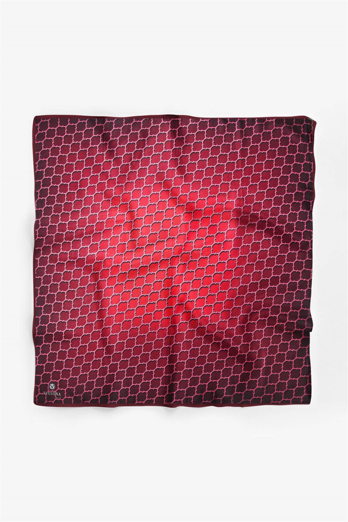 %100 İpek Kadın Desenli Bandana 80x80