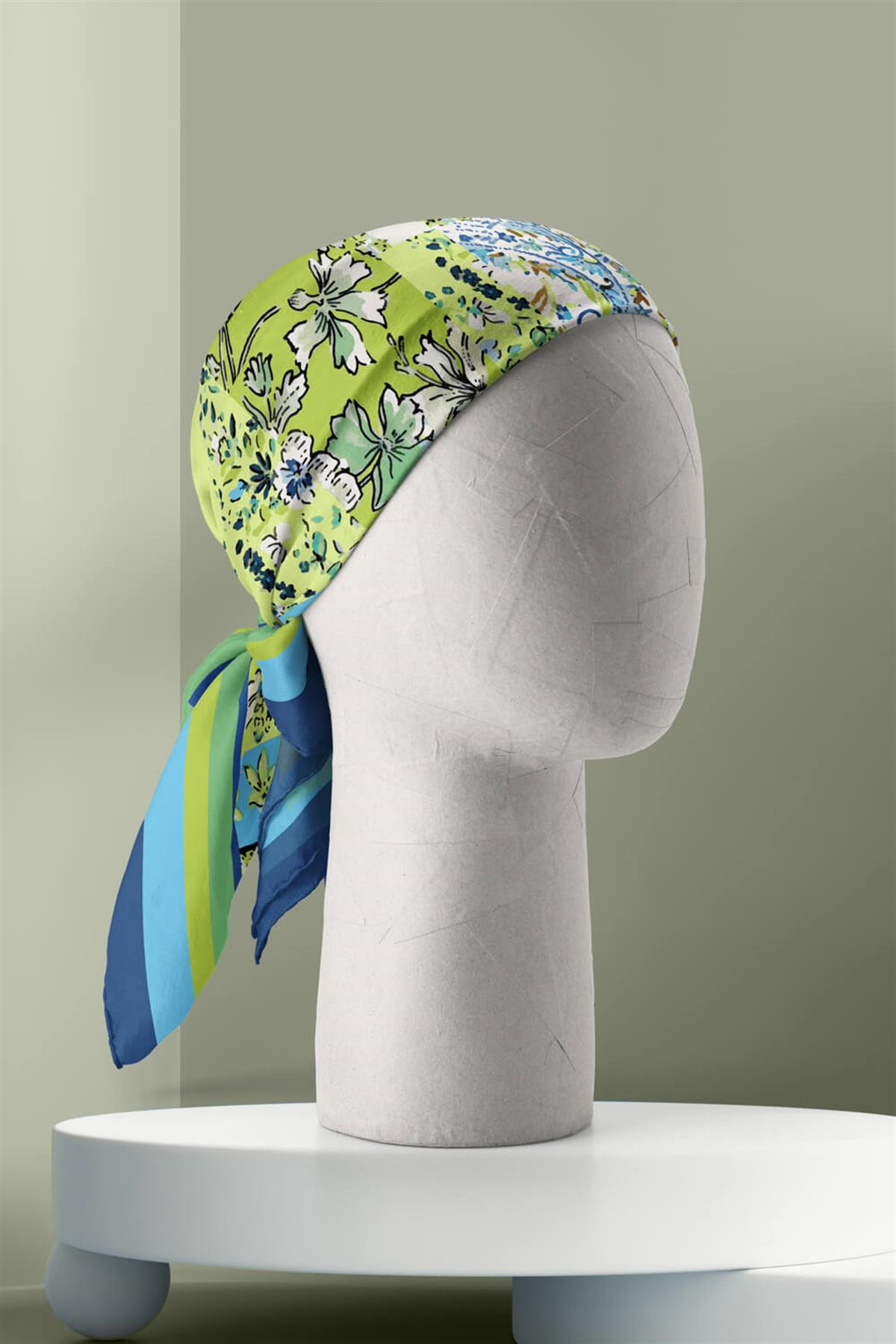 B11 ŞAL DESENLİ PATCHWORK BANDANA DG12001