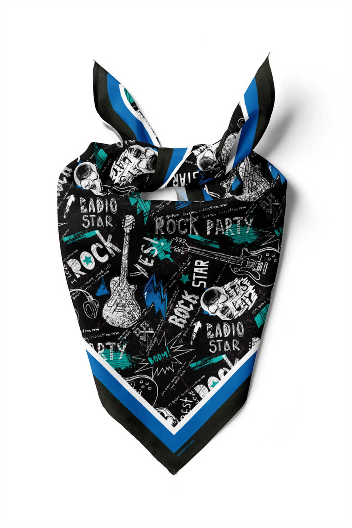 H29 Kadın Yes Rock Desenli 50x50 Bandana HYL DG01565-22