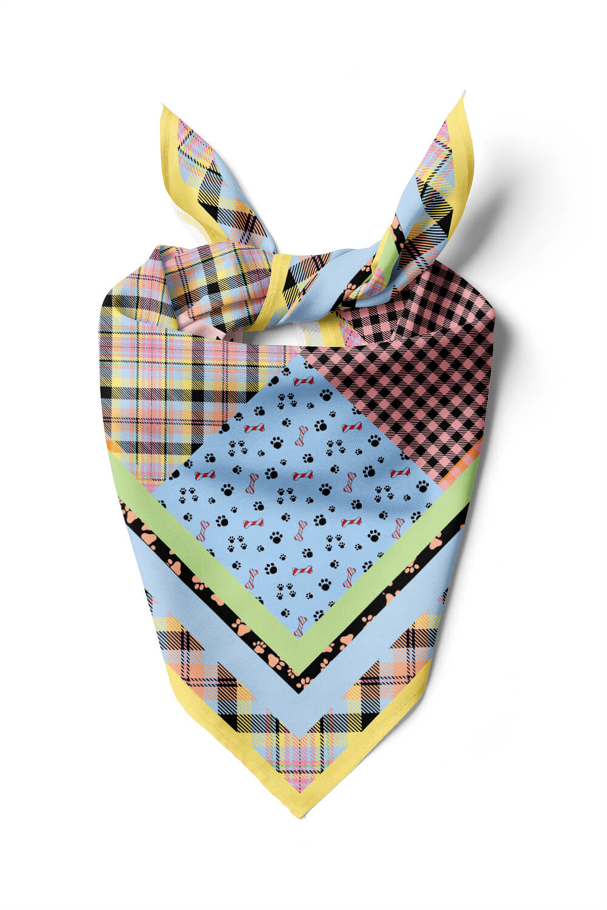 D9 Modabutik Köpek Bandanası Sarı 50x50