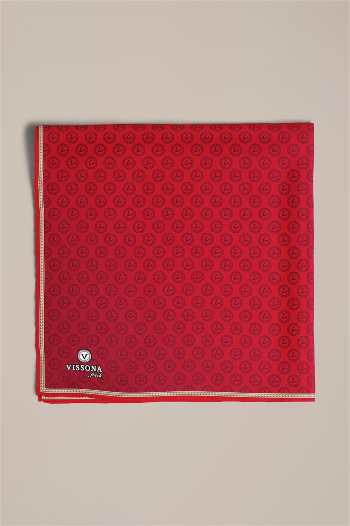 %100 İpek Kadın Desenli Bandana 80x80