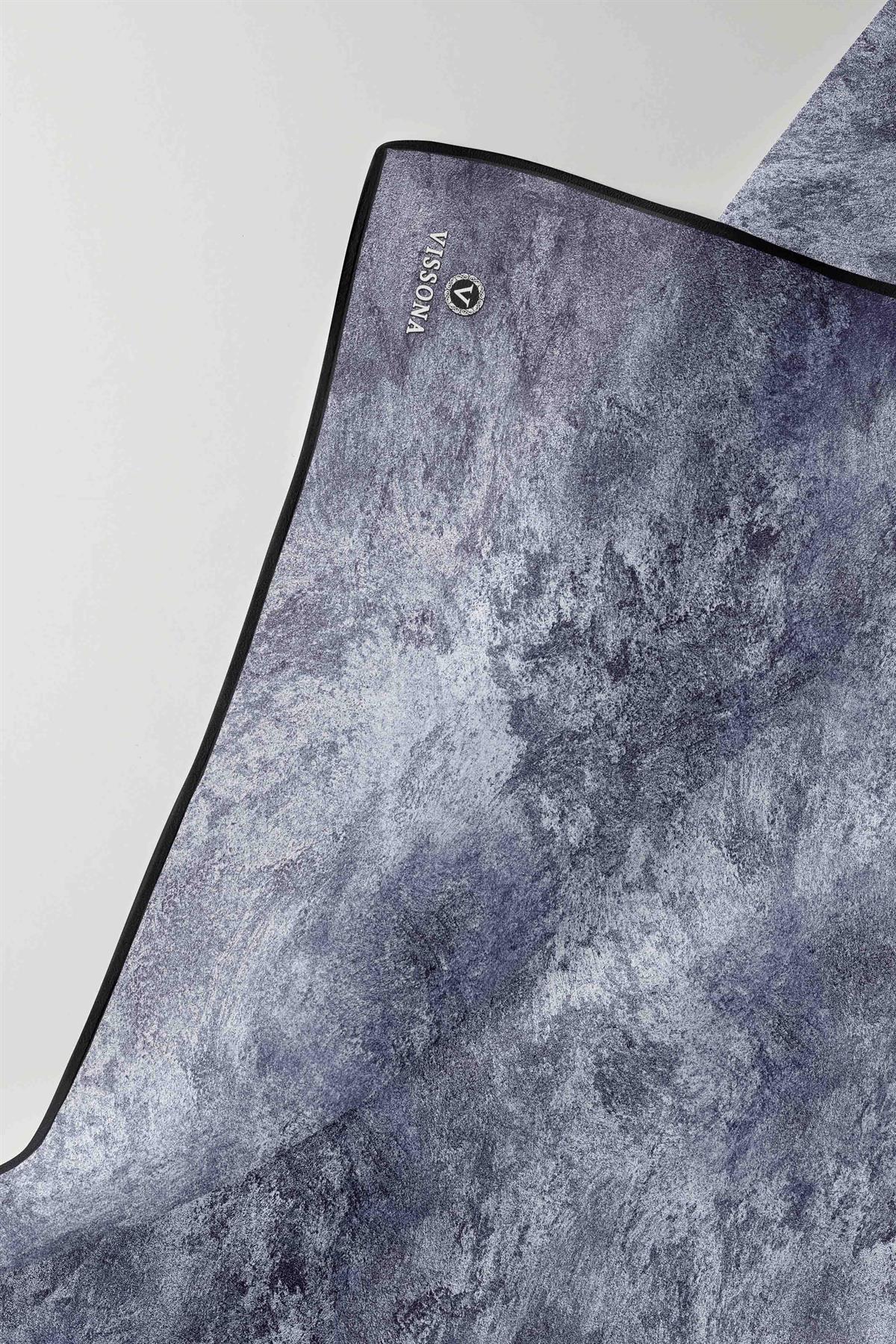 %100 Twill İpek Doku Desenli Gümüş Renkli 90x90 Eşarp Dikim Şekli : El Dikişi